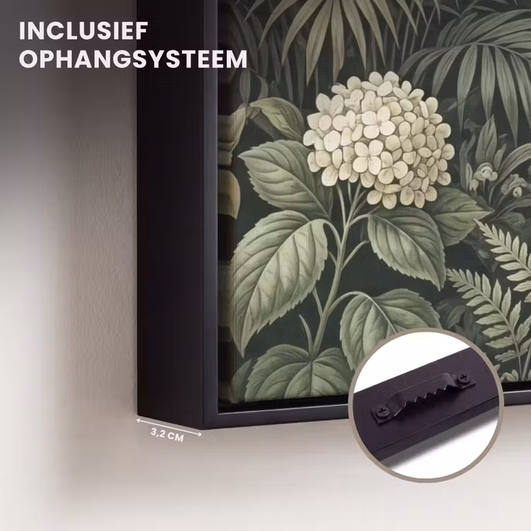 Canvas met lijst - Jungle - Bladeren - Botanisch - Groen — 3