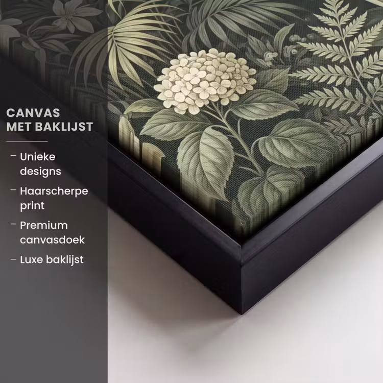 Canvas met lijst - Jungle - Bladeren - Botanisch - Groen — 5