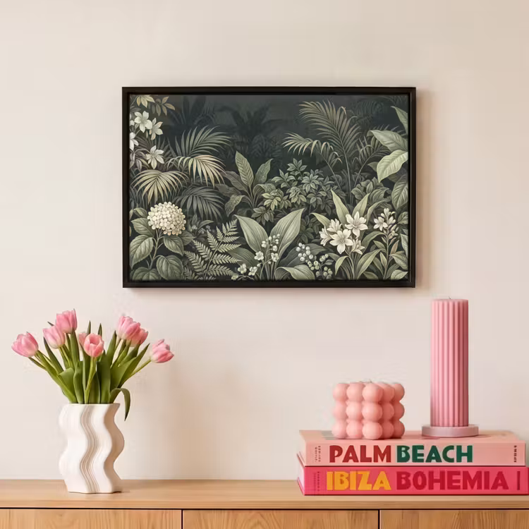 Canvas met lijst - Jungle - Bladeren - Botanisch - Groen — 8