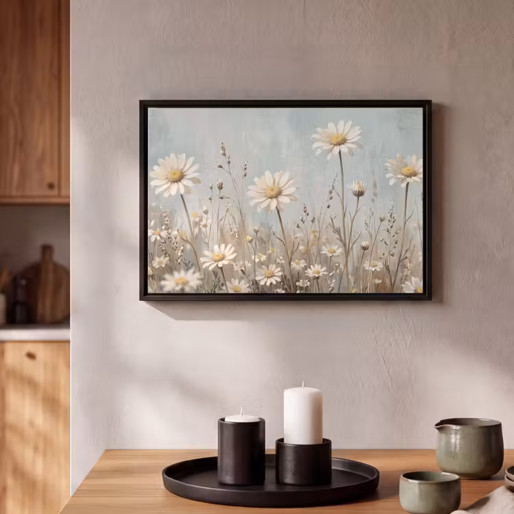 Canvas met lijst - Madelief - Illustratie - Wit — 2
