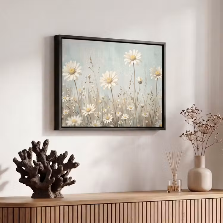 Canvas met lijst - Madelief - Illustratie - Wit — 6