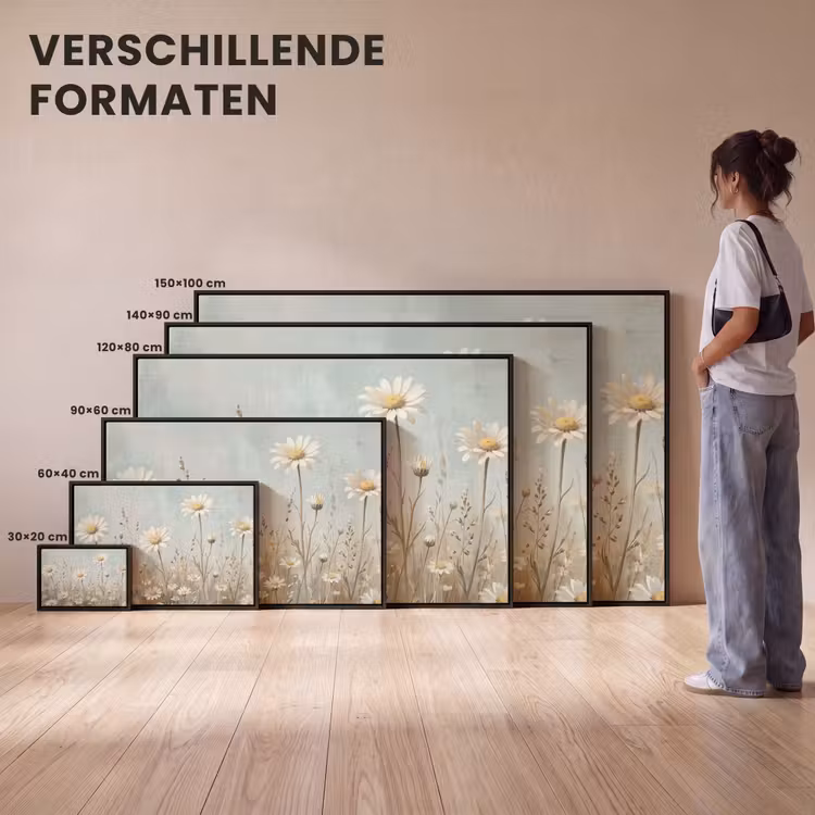 Canvas met lijst - Madelief - Illustratie - Wit — 7