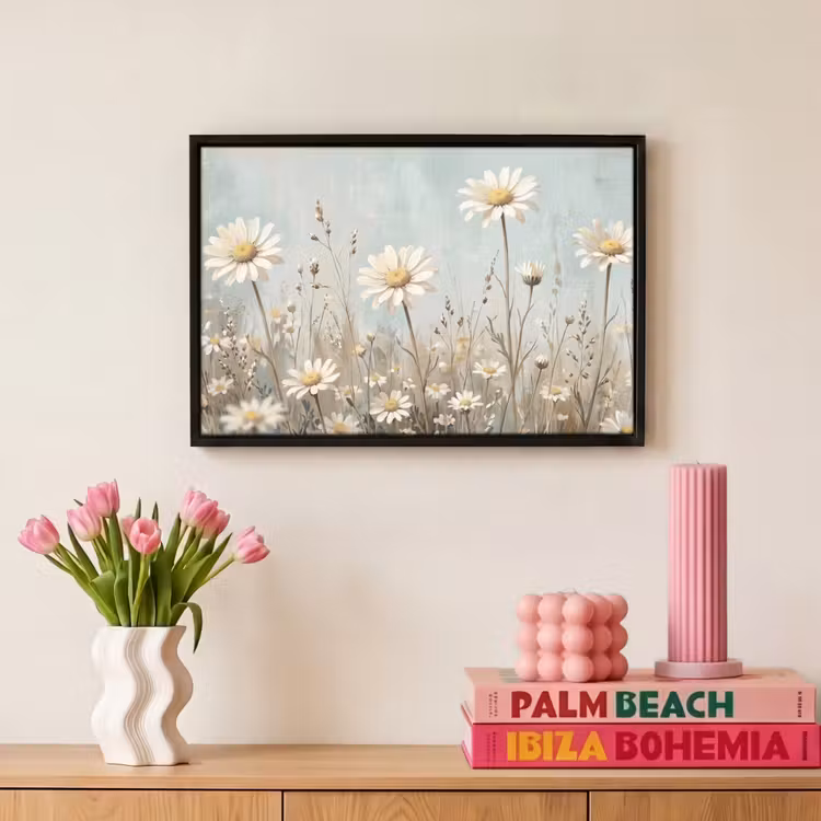 Canvas met lijst - Madelief - Illustratie - Wit — 8