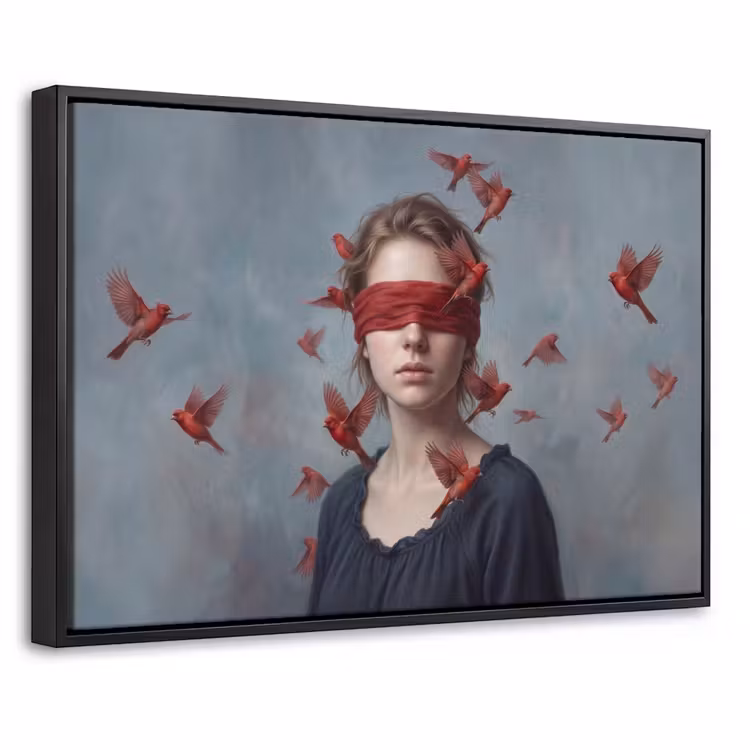 Canvas met lijst - Portret - Krachtig - Rood — 1