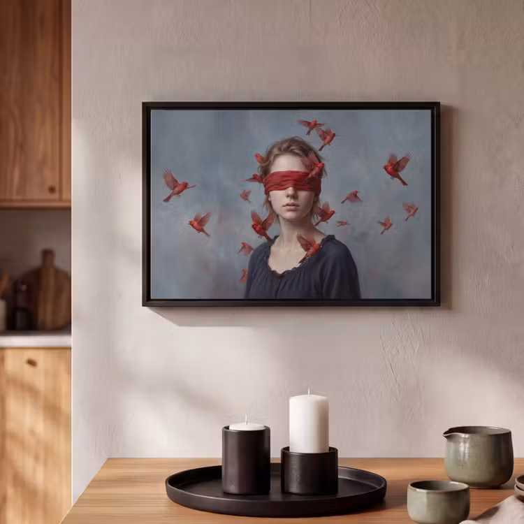 Canvas met lijst - Portret - Krachtig - Rood — 2