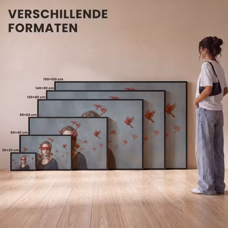 Canvas met lijst - Portret - Krachtig - Rood — 7