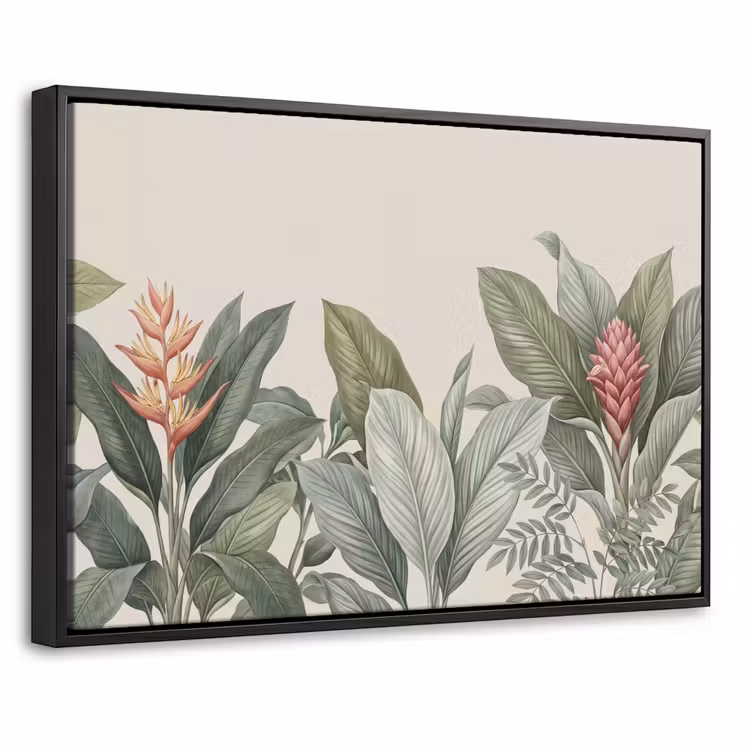 Canvas met lijst - Tropisch - Planten - Modern - Groen — 1