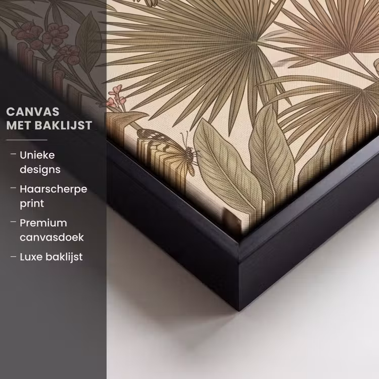 Canvas met lijst - Tropisch - Vogels - Beige — 5