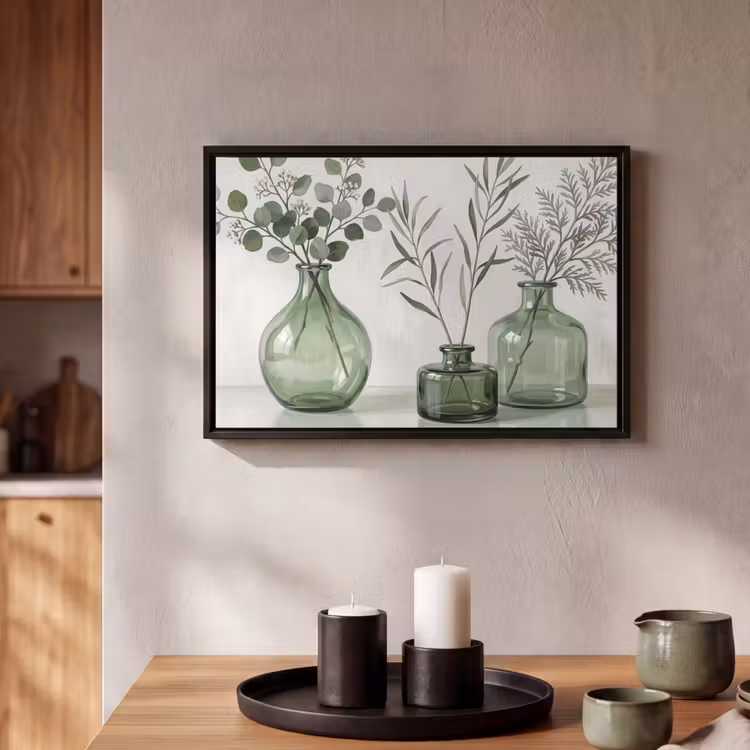 Canvas met lijst - Vazen - Bladeren - Groen — 2