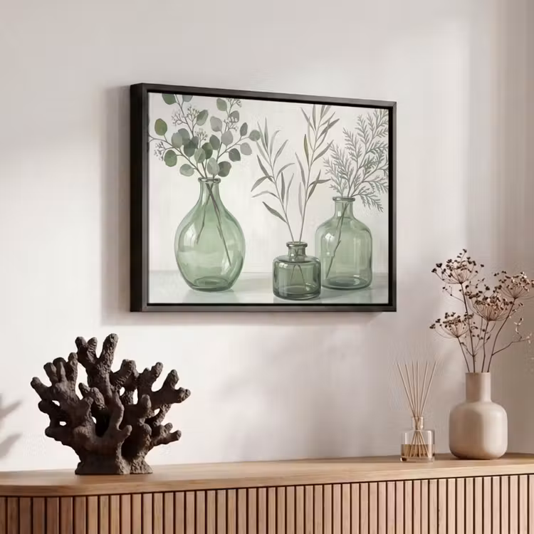 Canvas met lijst - Vazen - Bladeren - Groen — 6