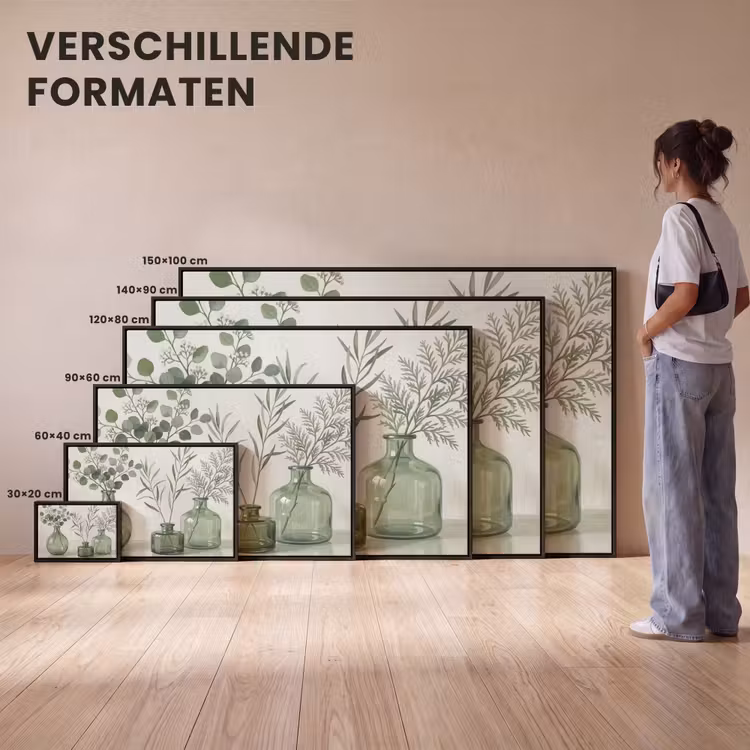 Canvas met lijst - Vazen - Bladeren - Groen — 7