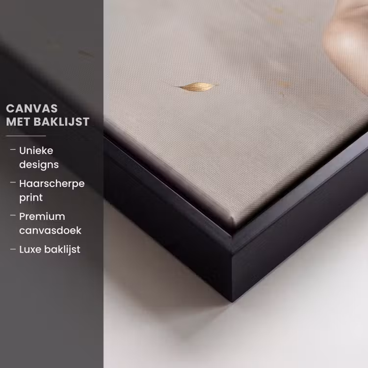 Canvas met lijst - Vrouw - Pioenroos - Wit — 5