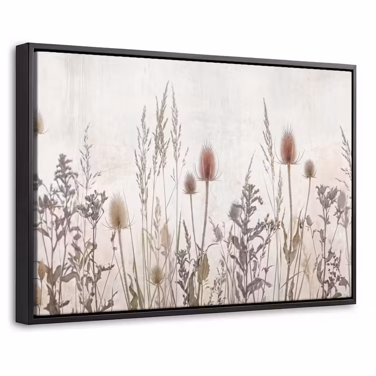 Canvas met lijst - Weidebloemen - Design - Sepia — 1