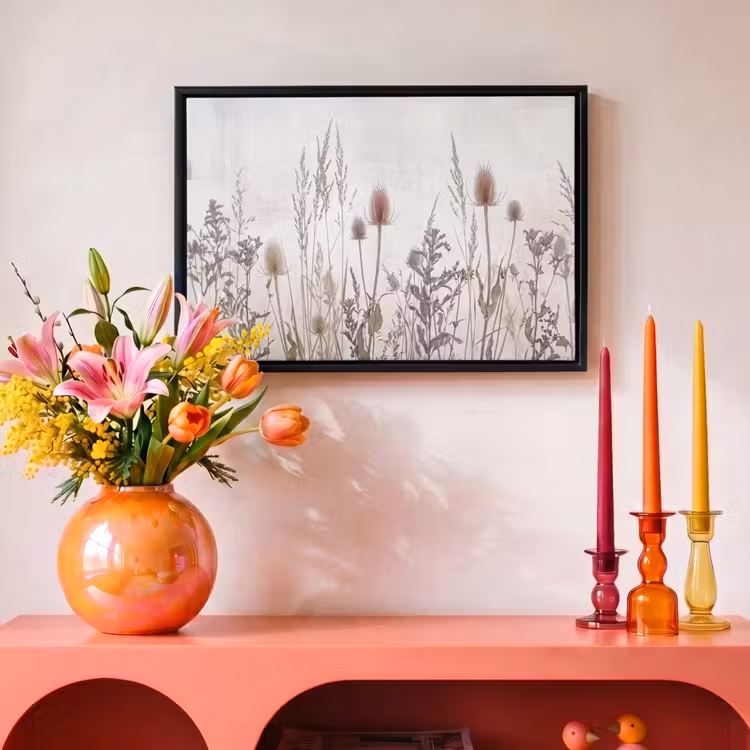 Canvas met lijst - Weidebloemen - Design - Sepia — 4