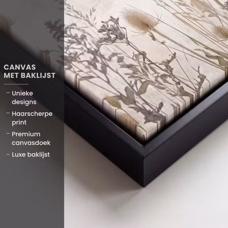Canvas met lijst - Weidebloemen - Design - Sepia — 5