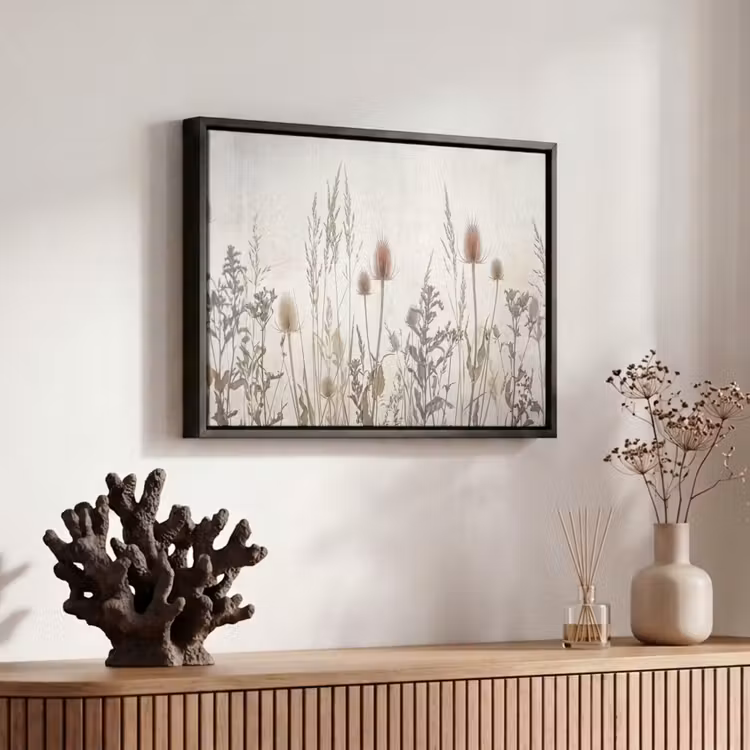Canvas met lijst - Weidebloemen - Design - Sepia — 6