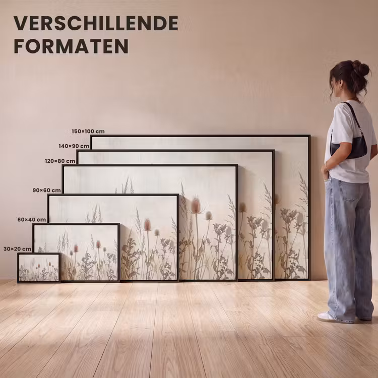Canvas met lijst - Weidebloemen - Design - Sepia — 7