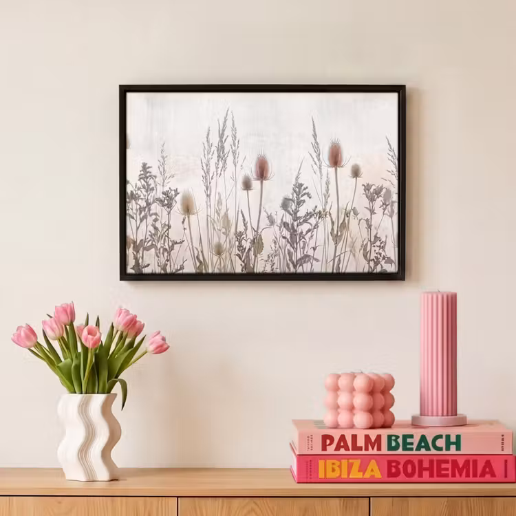Canvas met lijst - Weidebloemen - Design - Sepia — 8