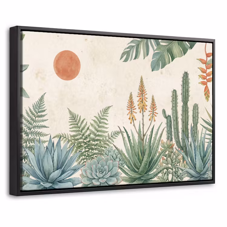 Canvas met lijst - Woestijn - Planten - Groen — 1