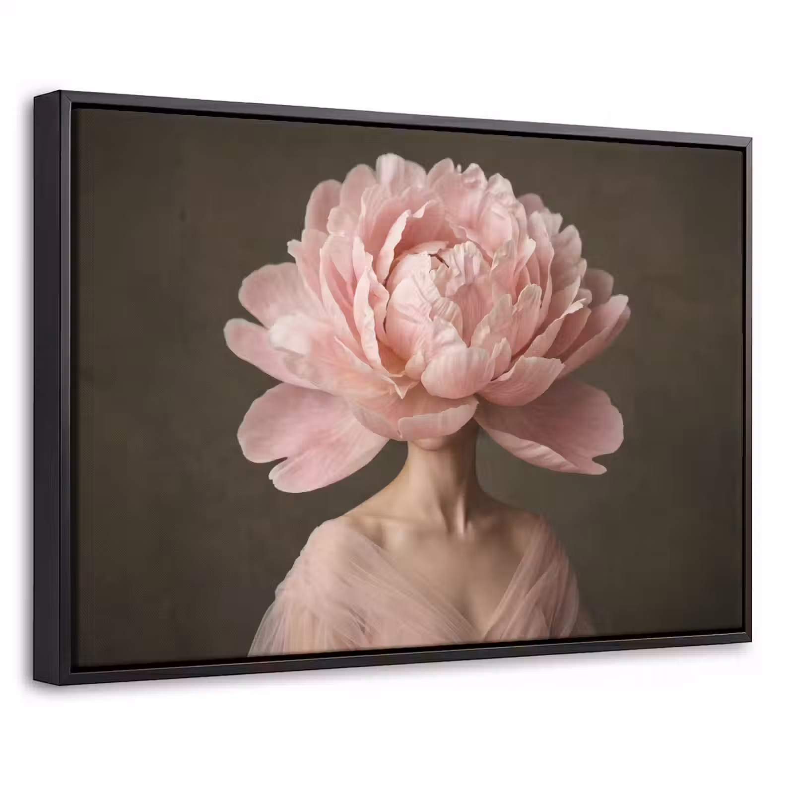 Canvas met lijst - Gezicht - Roos - Roze — 1