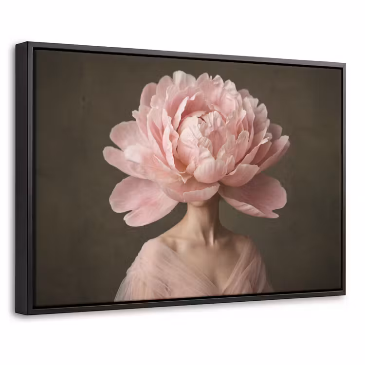 Canvas met lijst - Gezicht - Roos - Roze — 1