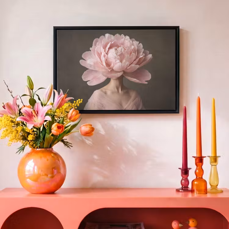 Canvas met lijst - Gezicht - Roos - Roze — 4
