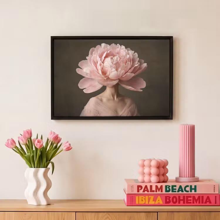 Canvas met lijst - Gezicht - Roos - Roze — 8