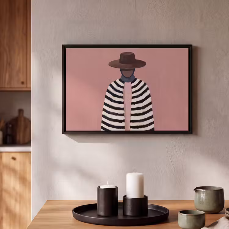 Canvas met lijst - Grafisch - Vrouw - Roze — 2