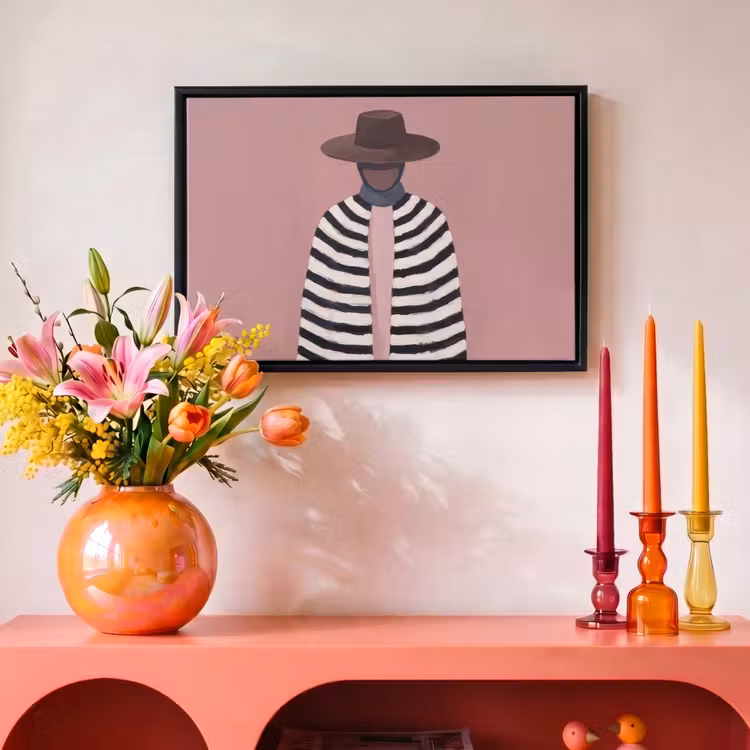 Canvas met lijst - Grafisch - Vrouw - Roze — 4