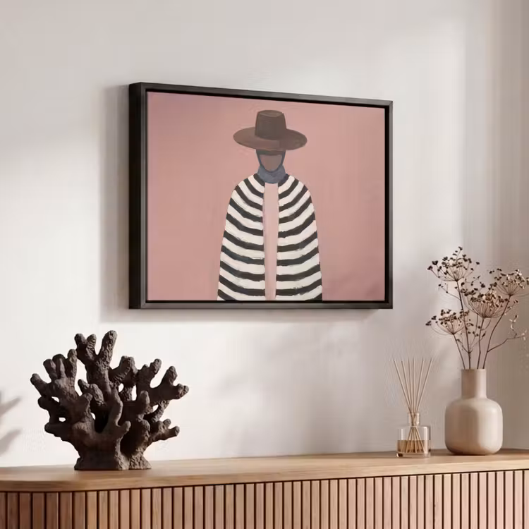 Canvas met lijst - Grafisch - Vrouw - Roze — 6