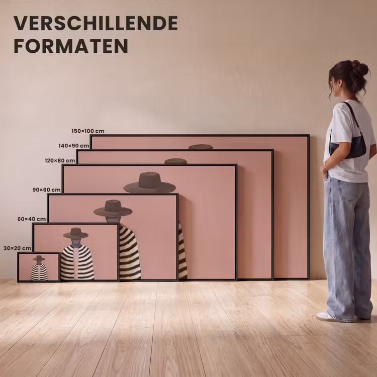 Canvas met lijst - Grafisch - Vrouw - Roze — 7