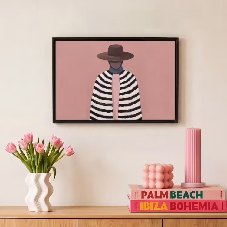 Canvas met lijst - Grafisch - Vrouw - Roze — 8