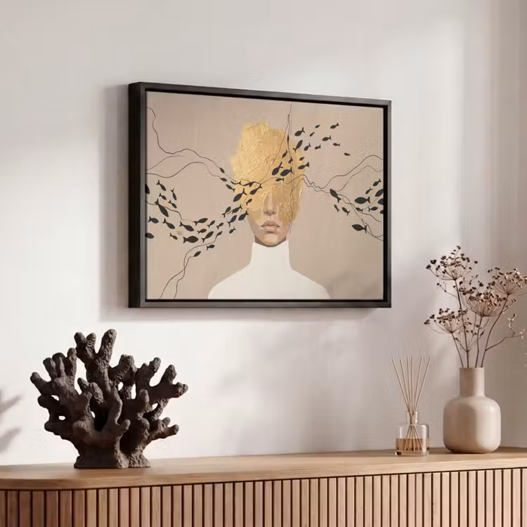 Canvas met lijst - Modern - Vrouw - Goud — 6