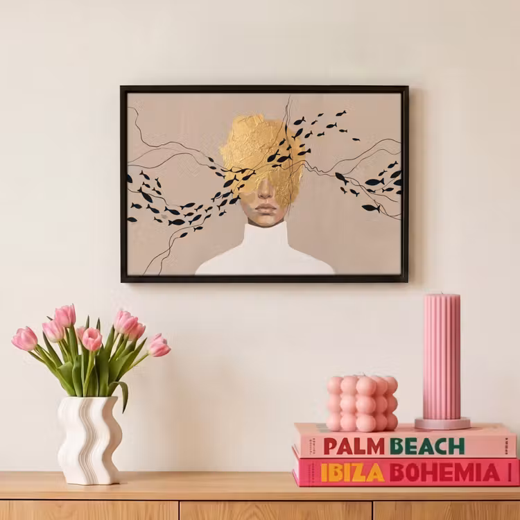 Canvas met lijst - Modern - Vrouw - Goud — 8