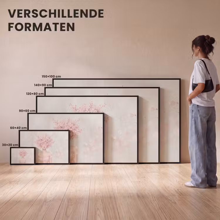 Canvas met lijst - Portret - Kersenbloesem - Roze — 7