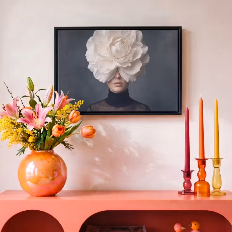Canvas met lijst - Portret - Mysterieus - Wit — 4