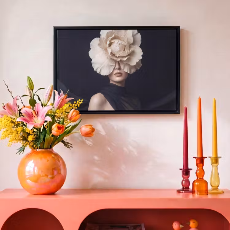 Canvas met lijst - Roos - Tijdloos - Zwart — 4