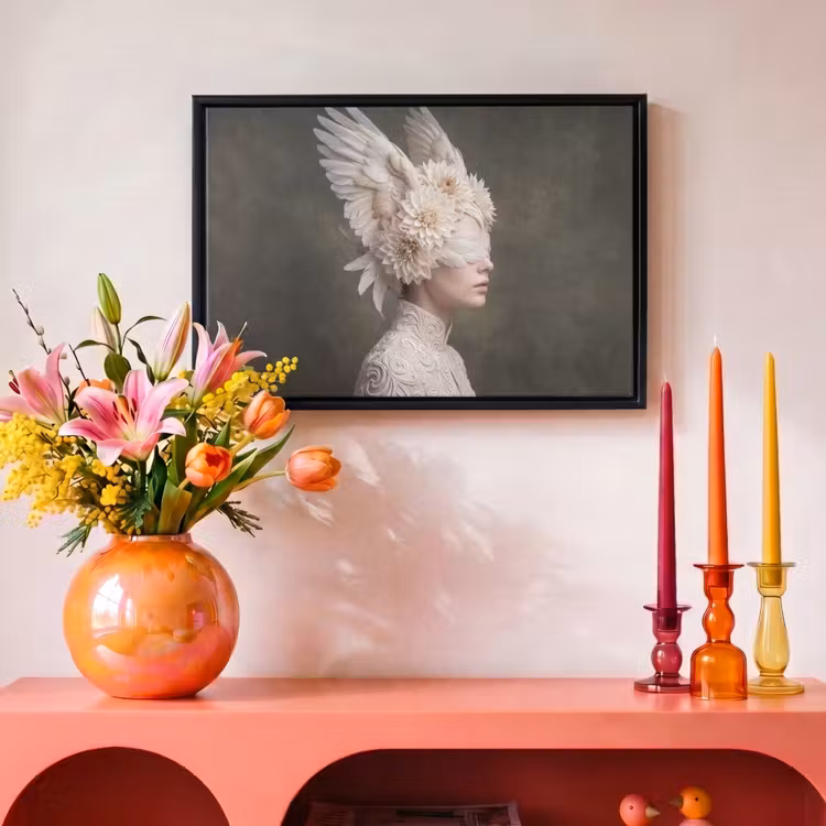 Canvas met lijst - Vleugels - Vrouw - Wit — 4