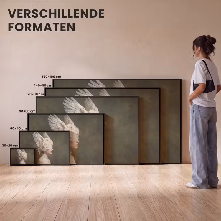 Canvas met lijst - Vleugels - Vrouw - Wit — 7