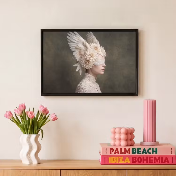Canvas met lijst - Vleugels - Vrouw - Wit — 8