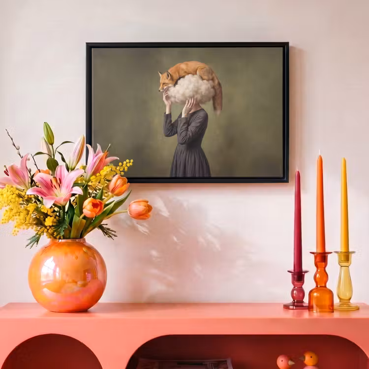 Canvas met lijst - Vos - Surrealistisch - Groen — 4