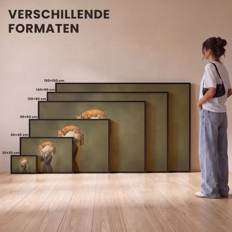 Canvas met lijst - Vos - Surrealistisch - Groen — 7