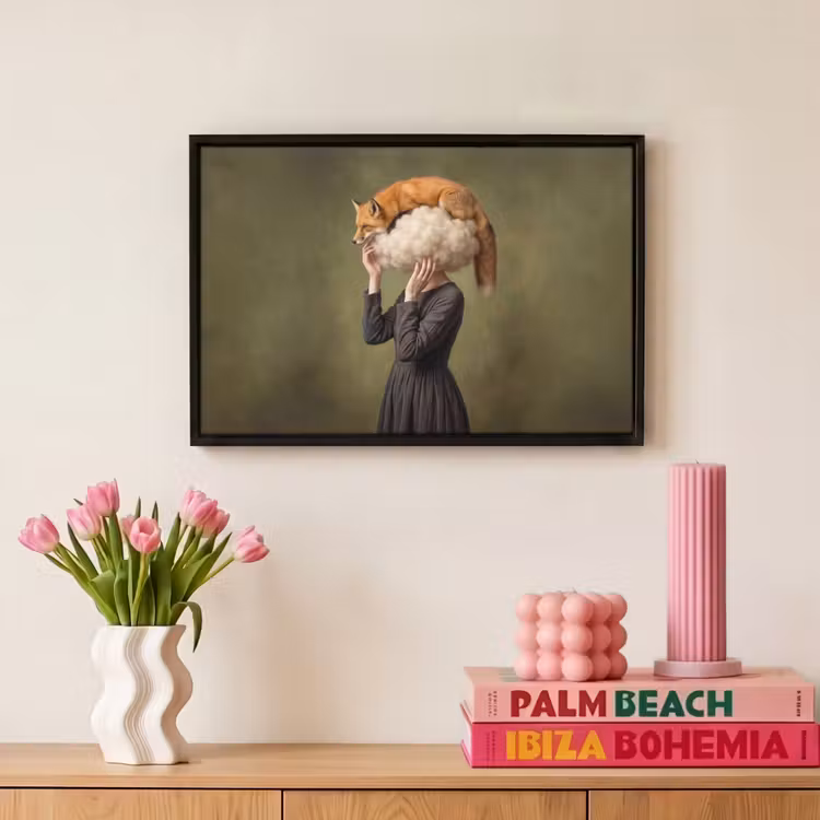 Canvas met lijst - Vos - Surrealistisch - Groen — 8