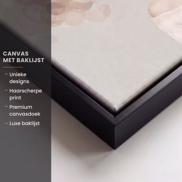 Canvas met lijst - Vrouw - Cirkels - Beige — 5
