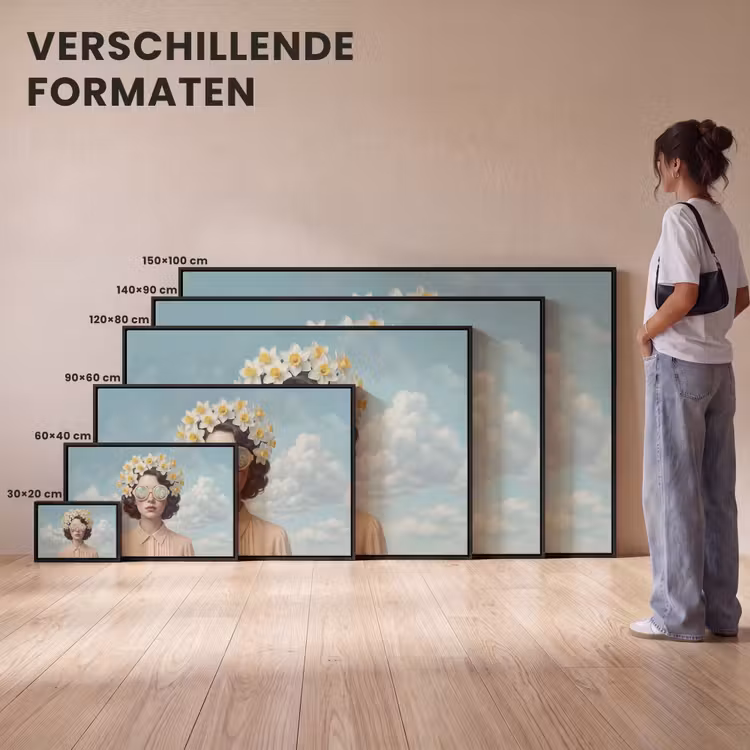 Canvas met lijst - Vrouw - Narcissen - Geel — 7