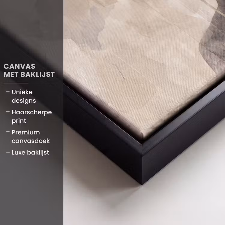 Canvas met lijst - Vrouw - Sereen - Grijs — 5
