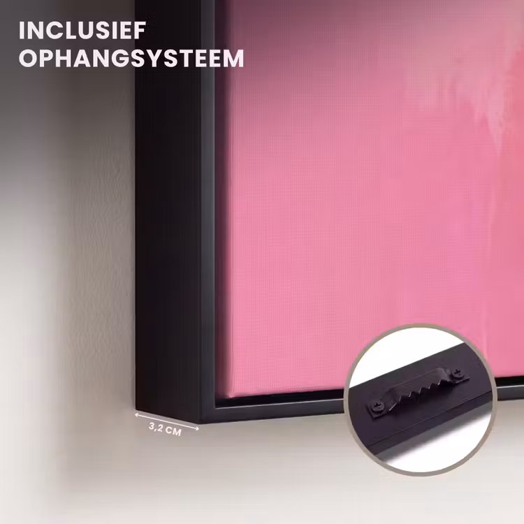 Canvas met lijst - Vrouwengezicht - Vlinders - Kleurrijk — 3