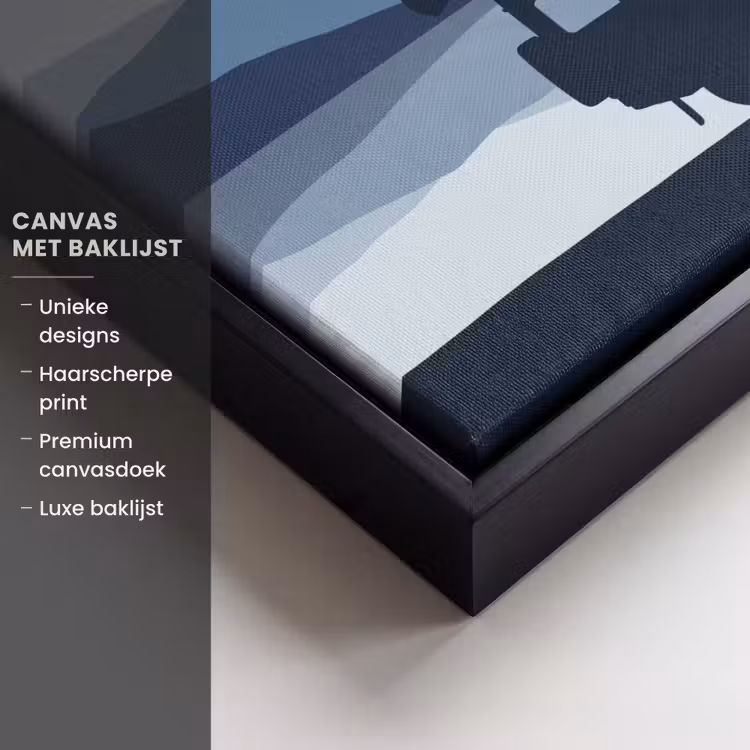 Canvas met lijst - Auto - Meer - Bergen - Blauw — 5