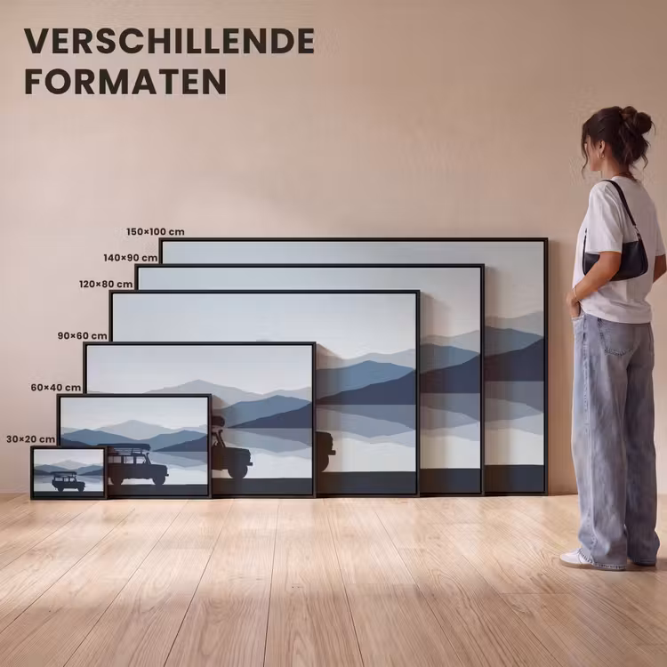 Canvas met lijst - Auto - Meer - Bergen - Blauw — 7