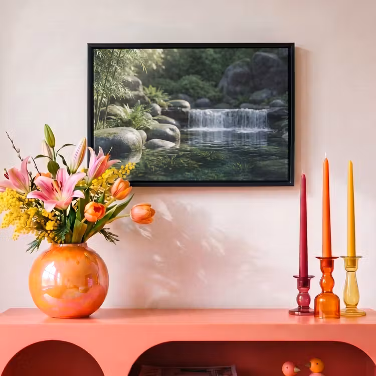 Canvas met lijst - Beek - Waterval - Natuur - Groen — 4